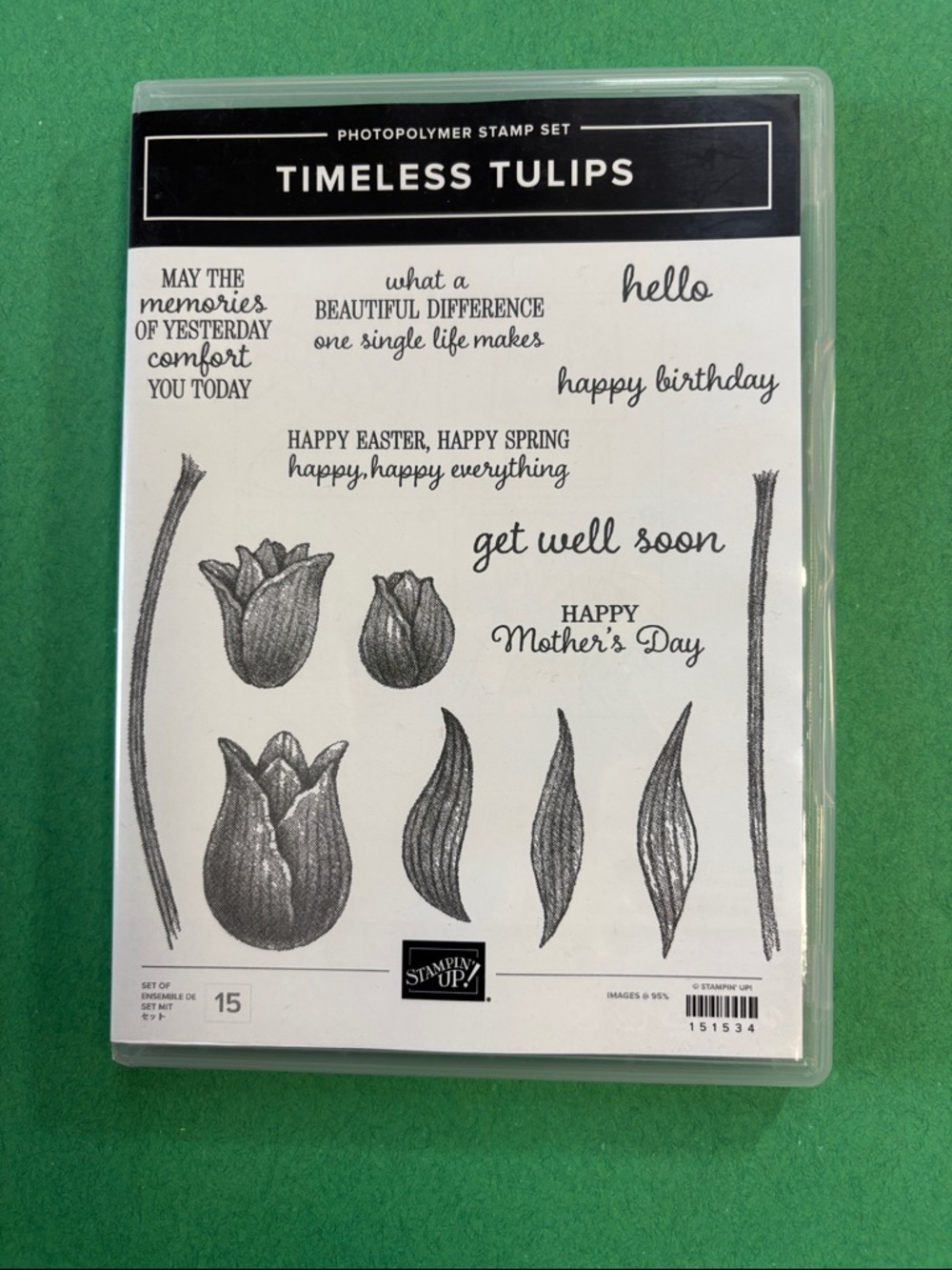 Stampin' Up! Timeless Tulips Photopolymer Stamp Set - Black